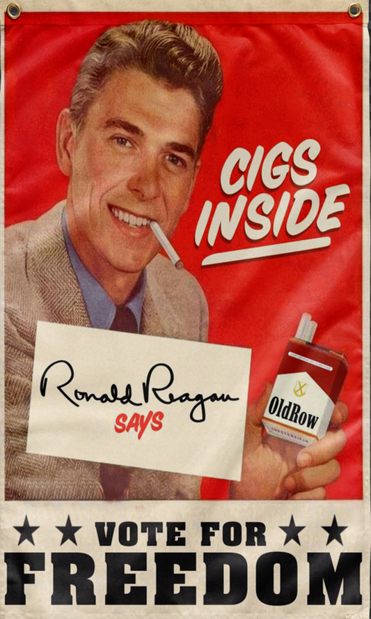Ronald Reagan Cigs Inside Flag