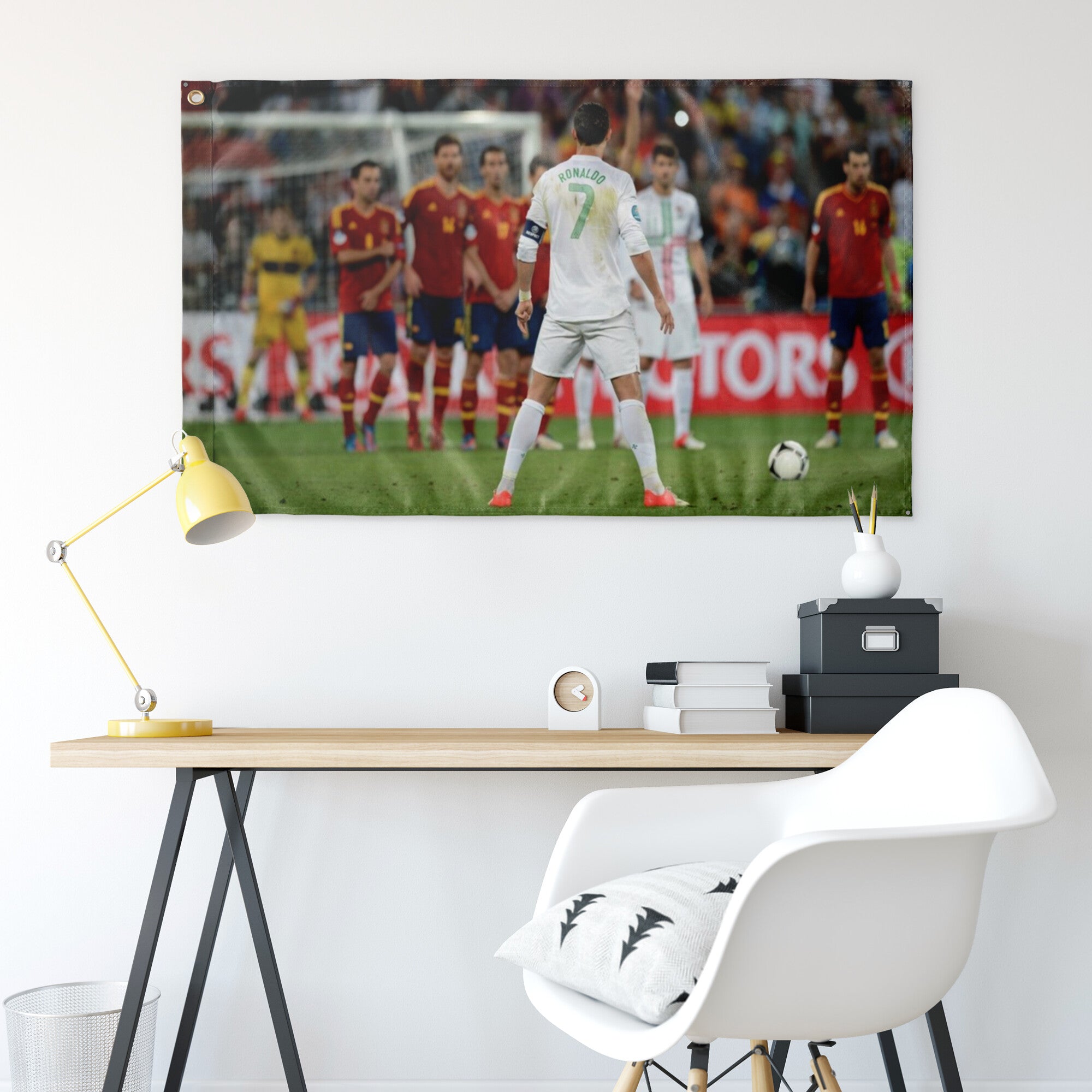 Messi and Ronaldo Flag | Soccer Flag for Room