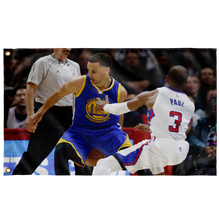 Load image into Gallery viewer, Golden State Warriors - Stephen Curry crossing Chris Paul flag
